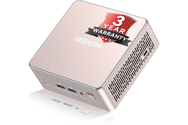 GEEKOM A5 Mini PC, Ryzen 5 7430U, 16GB Dual-Slot Upgradeable RAM, 512GB SSD | Home Office, Up to 64GB RAM, Quad 4K & 8K Display, SD Card Slot, VESA Mount, 2 HDMI, 6 USB Ports, 3-Year Coverage