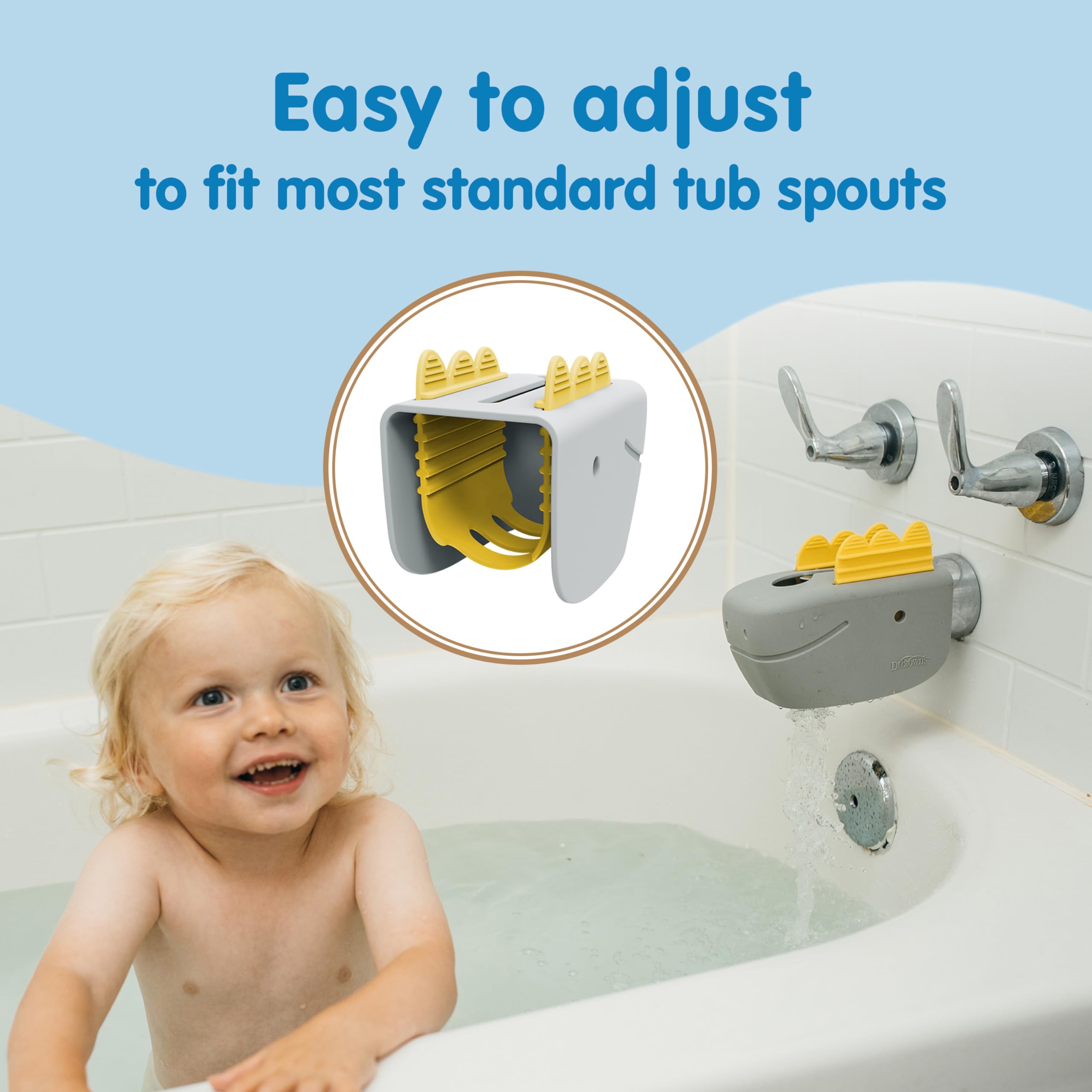 Dr. Brown’s CleanUp Dino-Soft Baby Bath Spout Cover, Soft and Safe on Tub Faucet, Toddler Bathtub Safety for Kids, BPA Free, Certified Plastic Neutral