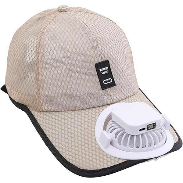 Solar & USB Charging Fan Hat, Adult Mesh Cooling Baseball Cap with