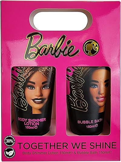 Barbie Together We Shine Bath Body Gift Set Kids Bubble Bath & Shimmer Lotion