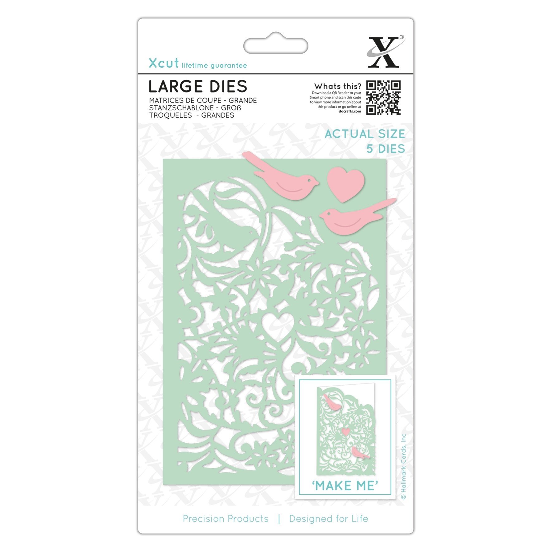 Xcut Large Dies Love Birds, 5 Pieces Carbon Steel, Art & Craft, Cutting Tool Supplies, Beautiful Decoration, Card Making, Gift Tag Wrapping, Scrapbooking, Invitation Making, Crafters Companion