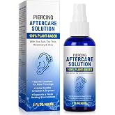 Piercing Aftercare Spray, Ear Piercing Cleaner, Gentle Plant-Based Cleanser to Soothe Irritation and Dryness, 60 ml