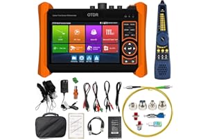 OTDR Fiber Optic Tester, WANLUTECH 1310/1550nm OTDR Built-in Event Map OPM OLS VFL CCTV Tester Support 8MP TVI CVI AHD 4K IP Camera Test PoE/RJ45 Cable TDR Test/HDMI VGA in