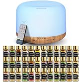 SACATR Essential Oil Diffusers for Home with 36x5mL Oil Diffuser Sets, Ultrasonic Technology, Remote Control for Home Office, Auto Shut-Off 4 Timers 15 Colors