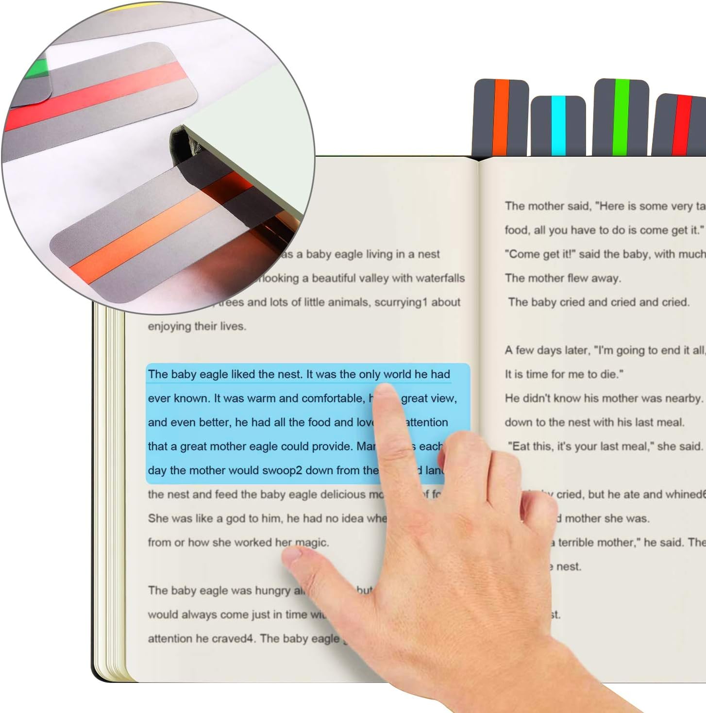 Allazone 20 Pack Reading Guide Strips Colored Overlay Highlight Bookmarks Reading Tracking Rulers for Teachers Childrenand Dyslexics - Image 4