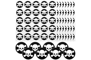 Leinuosen Helmet Stickers Football Baseball Helmet Decals 1-1/8 Inch Vinyl Sports Football Decals Self Adhesive Hockey Stickers for Hockey, Lacrosse, Batting(Black Print White,Skull)