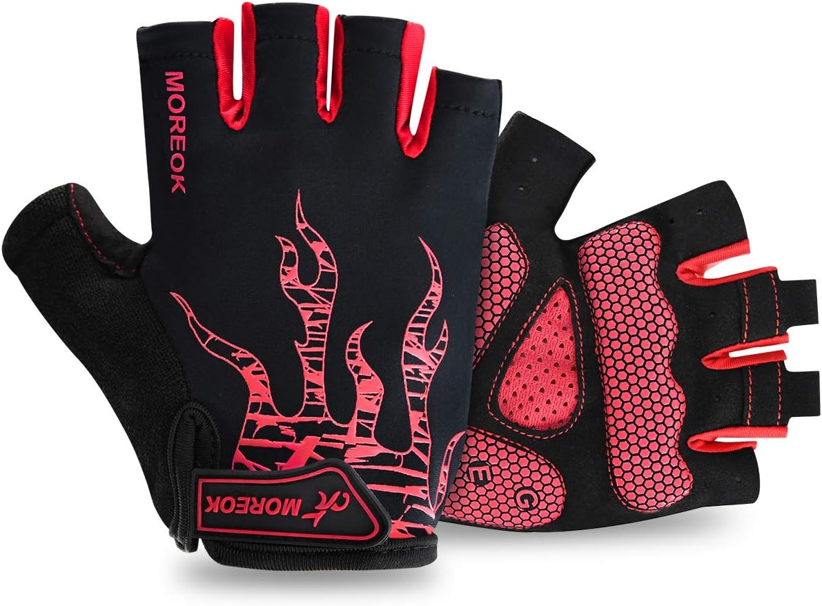 Cycling Gloves Half Finger Bike Gloves Fingerless Mountain Bike Gloves for Men & Women, Anti-slip Shock-absorbing Bicycle Gloves MTB Gloves for Riding Gym Sports Workout Fitness