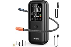 NUSTE Tire Inflator Portable Air Compressor, 3X Faster Cordless Air Pump 20000mAh for Inflatables, 12V DC Bike Pump Digital 150PSI Pressure Gauge LED Light for Car,Bicycle,Ball, Car Accessories