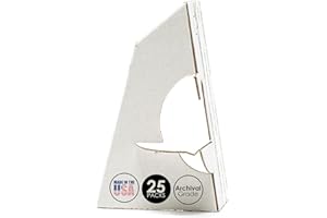 Lineco, 25 Pack Cardboard Easel Backs 3 Inch, Self Stick Easel Stand Display Signs, Canvas, Photographs, Brochures, Posters, 