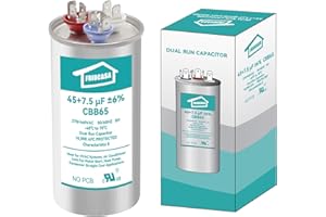 FRIOCASA 45/7.5 uF 45+7.5 MFD ±6% Ac Capacitor 370V/440V 50/60Hz CBB65B Air Conditioner Capacitors for AC Unit Fan Motor Start or Pool Pump or Air Condenser Straight Cool