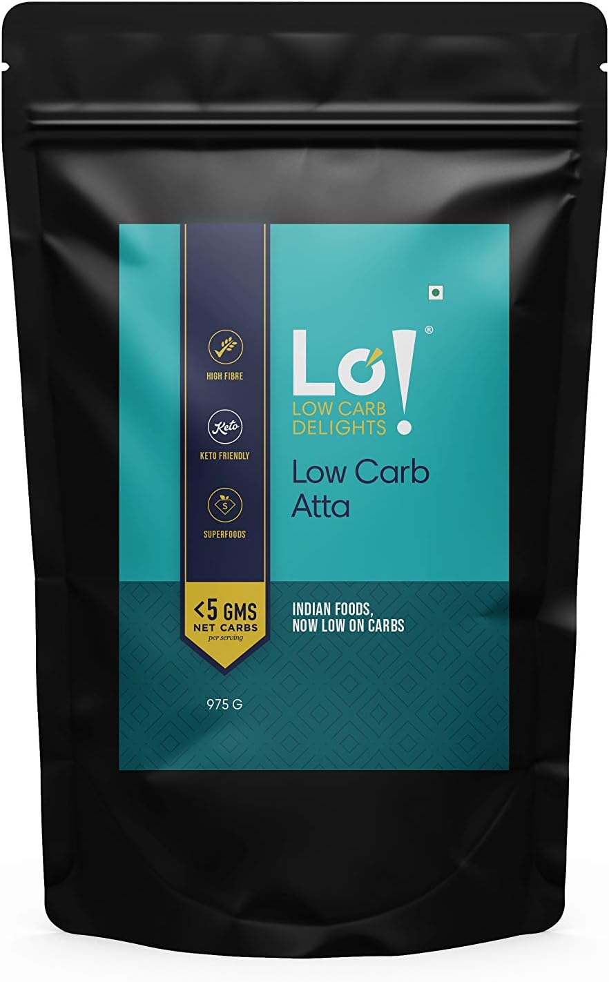 Lo! Foods Low Carb Atta, Keto Friendly Flour, Multigrain Flour, 975 g
