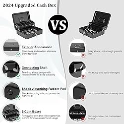 Polspag Cash Box with Lock and 2 Keys, Large Cash
