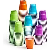 Lilymicky 300 Count 2 oz Plastic Shot Glasses, Mini Disposable Shot Cups, 2 oz Assorted Color Shot Cups for Parties, Shooting Games