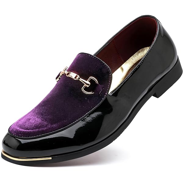 FLQL Men\'s Oxford Slip On Loafer Memory Foam Velvet Purple K26 Size 8 NWOB S119 Amazon.com | FLQL Men main image 3