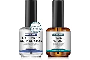 Morovan Professional Natural Nail Prep Dehydrate and Acid-Free Primer, Dehydrator for Acrylic and Gel Nail Polish, Non Acid Primer for UV Gels Fast Dry Superior Bonding Agent Gift Box Set