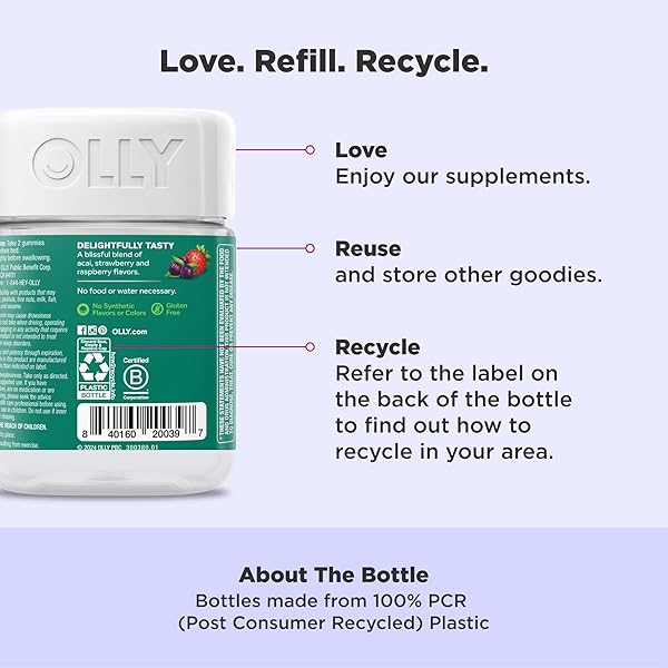 OLLY MUSCLE RECOVERY SLEEP GUMMIES, SLEEP AND SORE MUSCLE SUPPORT, 3MG MELATONIN, TART CHERRY, VITAMIN D, BERRY FLAVOR – 40 COUNT