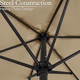 CHRISTOW Garden Parasol Umbrella Polyester Canopy Steel Sunshade with Crank view 4