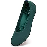 Frank Mully Women's Wide Width Flats Ballet Flats Round Toe Knit Flat Shoes with Arch Support Wide Toe Box