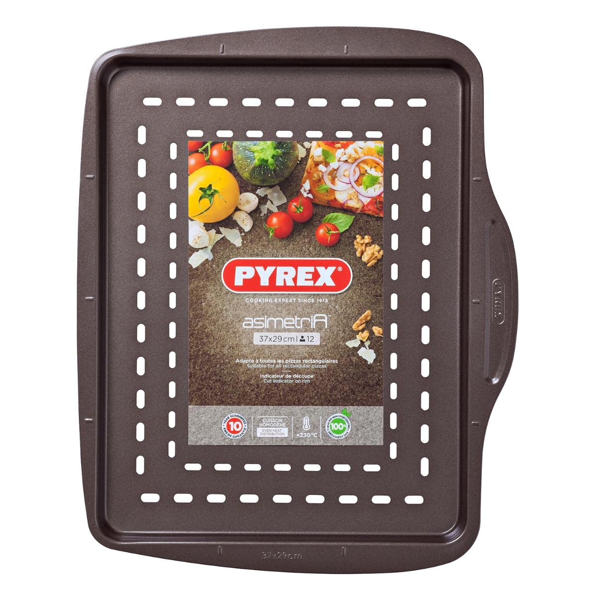 Pyrex Asimetri Rectangular Pizza Tray - 37 cm - Black