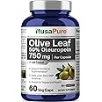 NusaPure Olive Leaf Extract 750 mg - 50% Oleuropein - Vegan and Vegetarian Non-GMO - Super Strength - No Oil - 60 Capsules