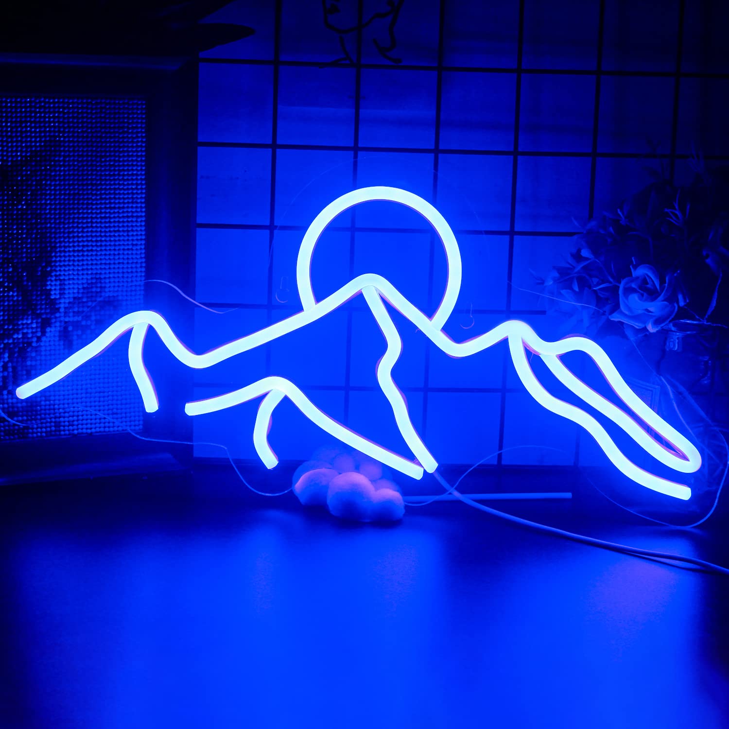 Desert Sunset Neon Light Sign Blue Led Signs for Bedroom Landscape Shape Neon Wall Lights Light Signs Made Led Lights