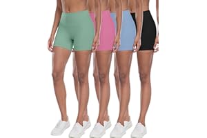 CHRLEISURE High Waisted Spandex Biker Shorts, Workout Booty Soft Yoga Shorts for Women