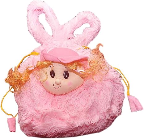 Punyah Creations Fur Potli Pink Girl Face Toy Bag