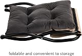 HollyHOME Foot Stool Foldable Velvet Ottoman with Metal Legs Dark Gray view 5