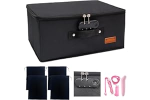 MXQHXZSX Locking Adult Game Toy Storage Organizer Lock Box Toy Storage Bins Game Toys Storage Bags with 4 Drawstring Bags, La