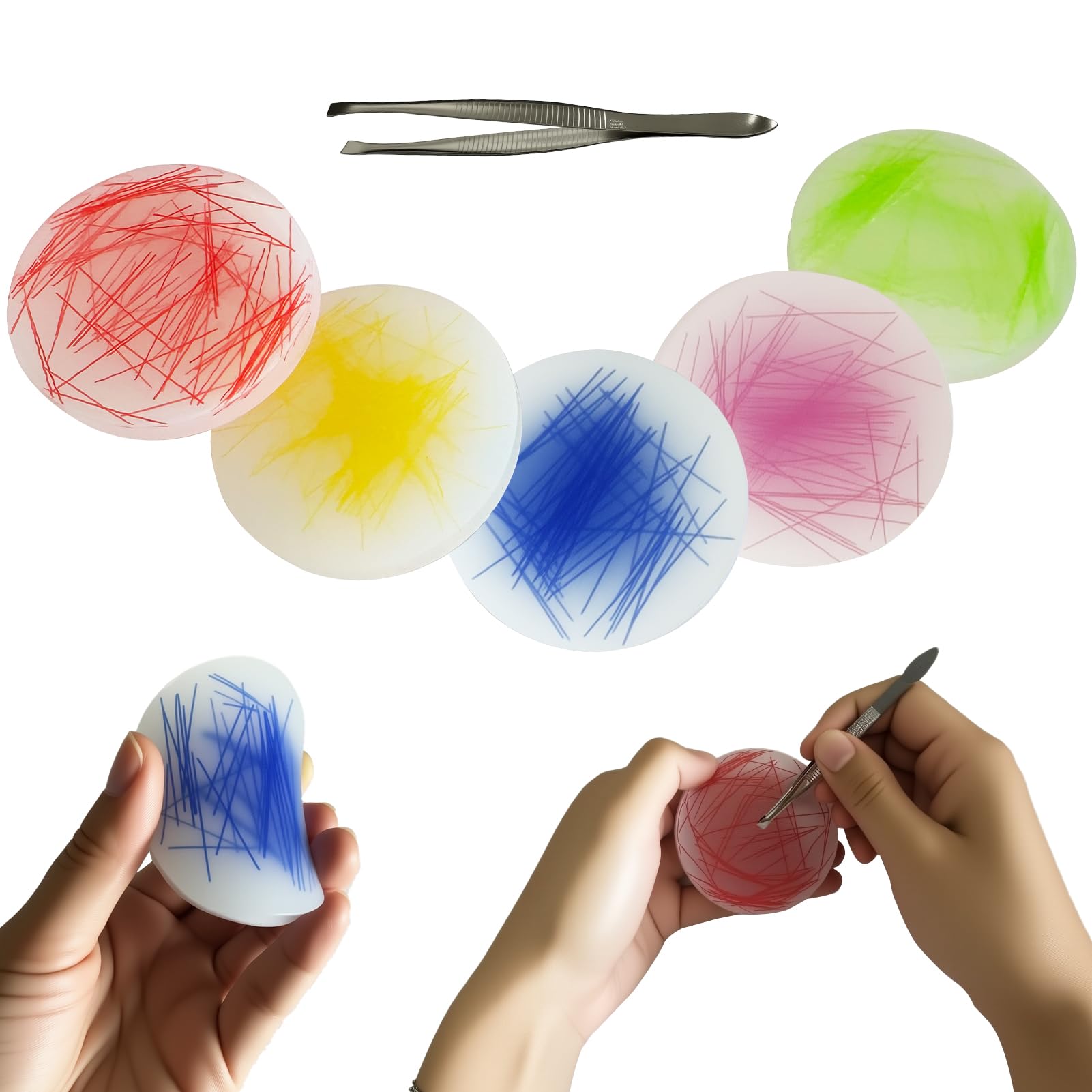 Photo 1 of Okueejur 5 Packs Skin Picking Fidget Pads with Tweezer for Trichotillomania Skin Picking Fidget Toys Skin Hair Picking Fidget Anxiety Adult