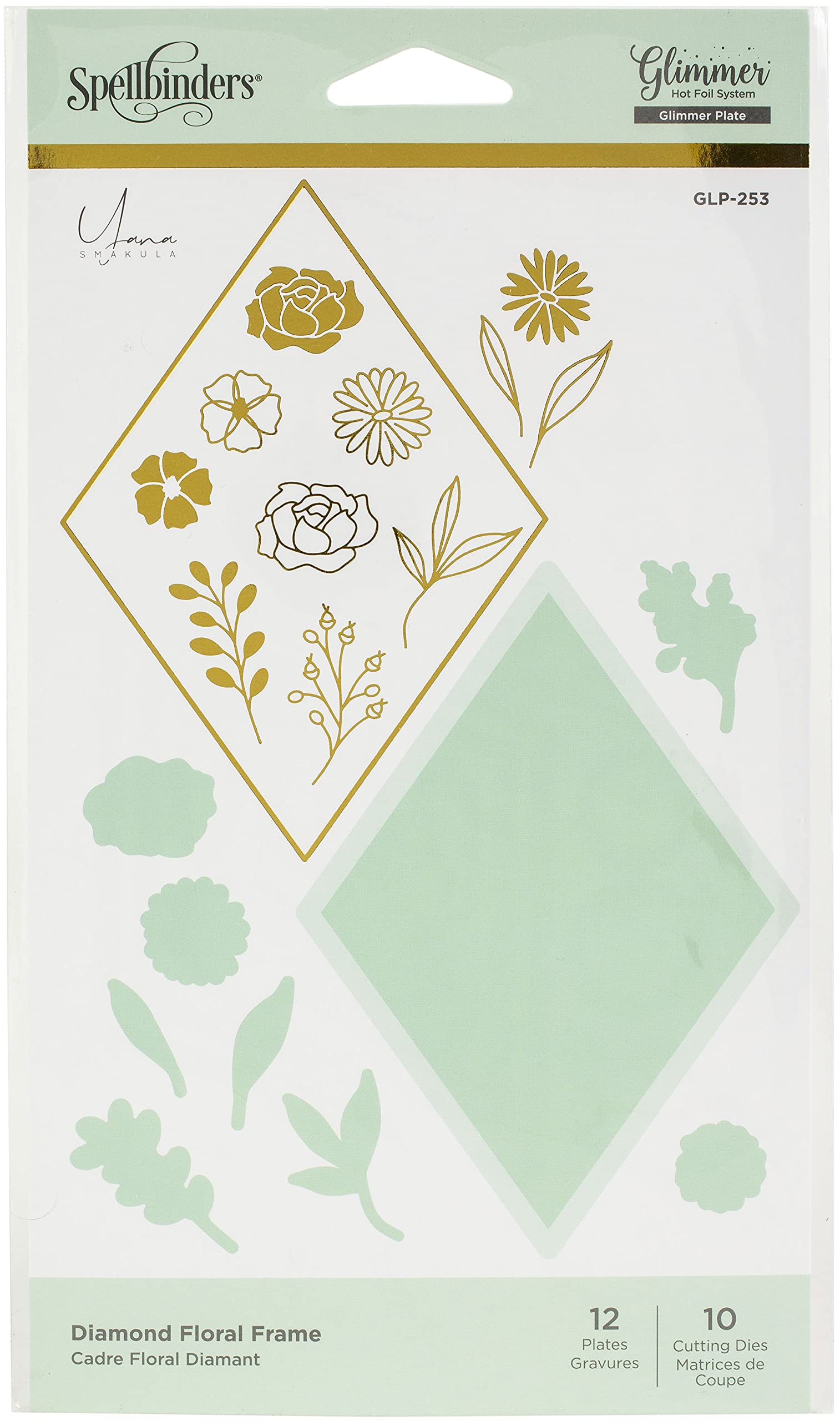 GLIMMER HOT FOIL Plate/DIE Dia.Floral, Metal