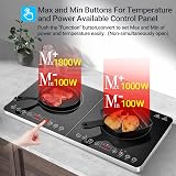 AAOBOSI Double Induction Hob 2800W 20 Temp Levels 18 Power Left 20 Right 10 view 4