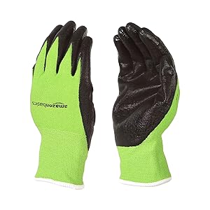 AmazonBasics Bamboo Working Gloves with Touchscreen, Green, XS, 5-Pair