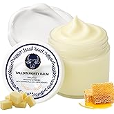wuliao Grass Fed Tallow & Honey Balm – Organic Whipped Beef Tallow Cream with Manuka Honey, Cold-Pressed Olive Oil & Beeswax – Natural Face & Body Moisturizer for Dry, Sensitive Skin