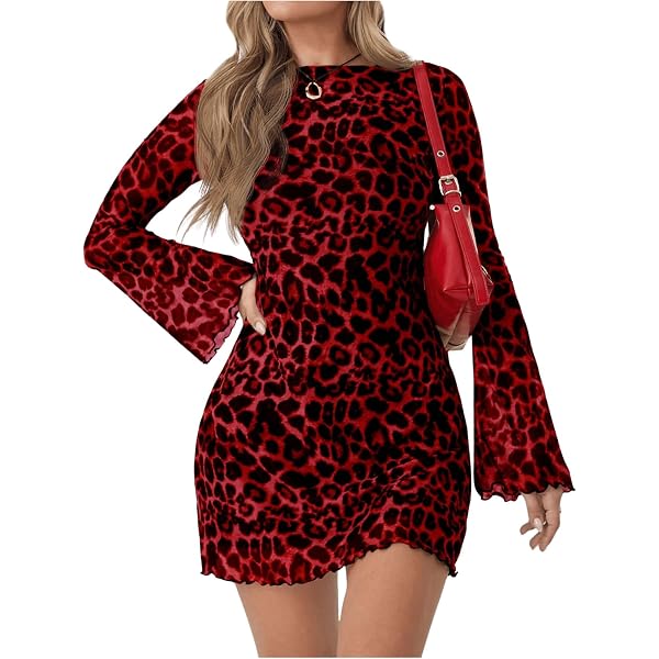 Amazon.com: GORGLITTER Women's Cheetah Leopard Animal Print Dress Y2k  Backless Mesh Long Sleeve Bodycon Mini Dresses Brown X-Small : Clothing,  Shoes & Jewelry