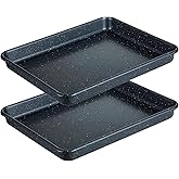 Walooza 11 Inch Nonstick Baking Sheets Set of 2, Carbon Steel Cookie Sheets for Baking, Heavy Duty & Stackable Baking Pans for Oven, Non Toxic & Easy Clean, 11x9 Inch Baking Trays