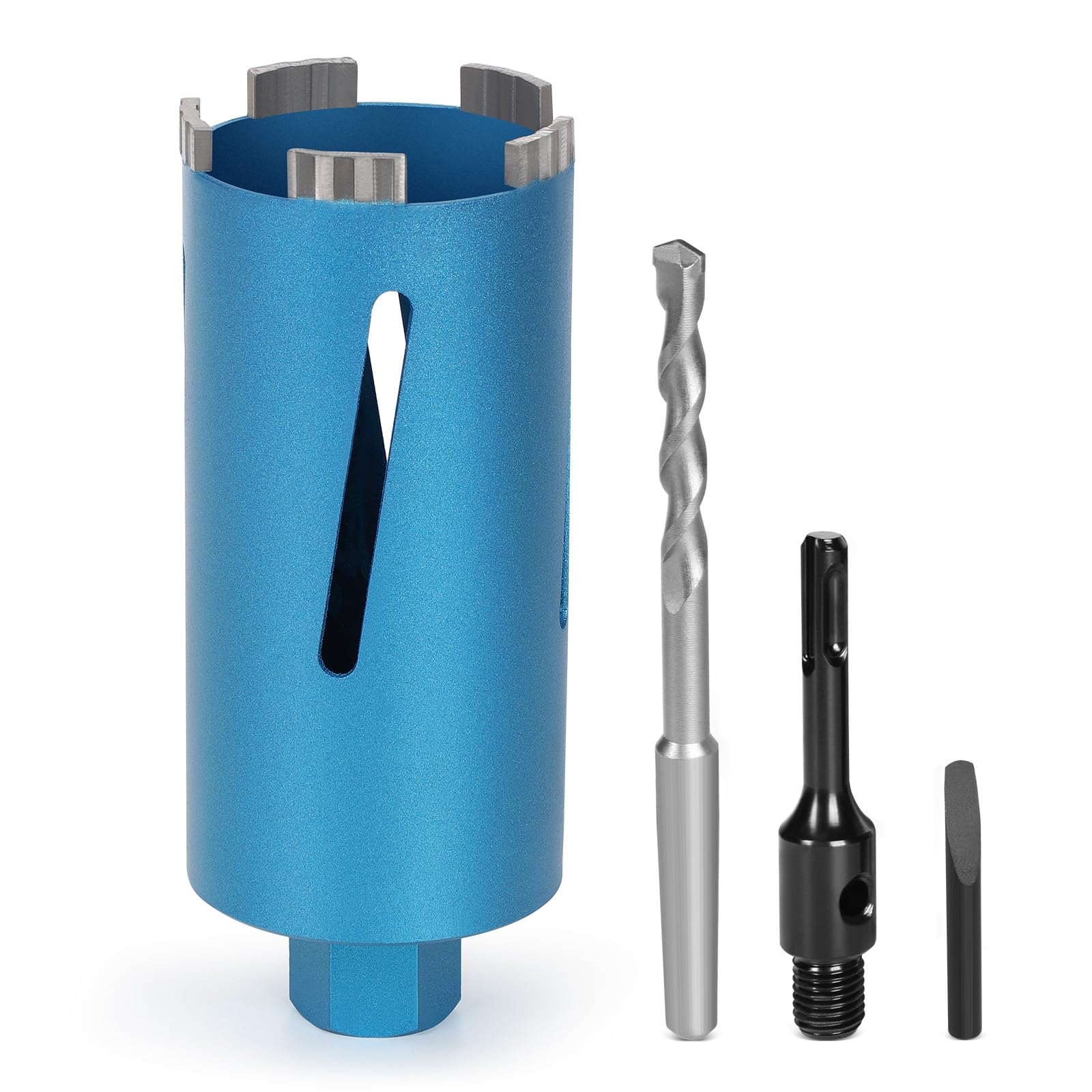 M22 Diamond Core Drill Bit for Core Drill with Turbo, Includes SDS-Plus, Diameter 82 mm, Total Length 200 mm, Wet/Dry Can Drill, Can Drill, Diamond Drill Bit, Wet Drill Bit, Dry Drill Bit for Concrete