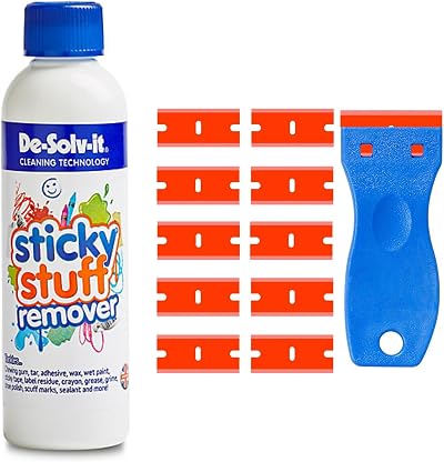 Striyco Essentials Sticky Stuff Remover 250ml Bundle with 10 Plastic Blades