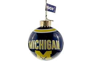 Michigan Wolverines Glass Ball Ornament – Limited Edition FOCO Glass Ball Ornament – Represent The NCAA and Show Your Team Spirit with Officially Licensed Wolverines Football Holiday Fan Decorations