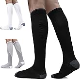 3 Pairs Compression Socks for Women and Men - 15-20mmHg Best Support for Athletic Running Cycling