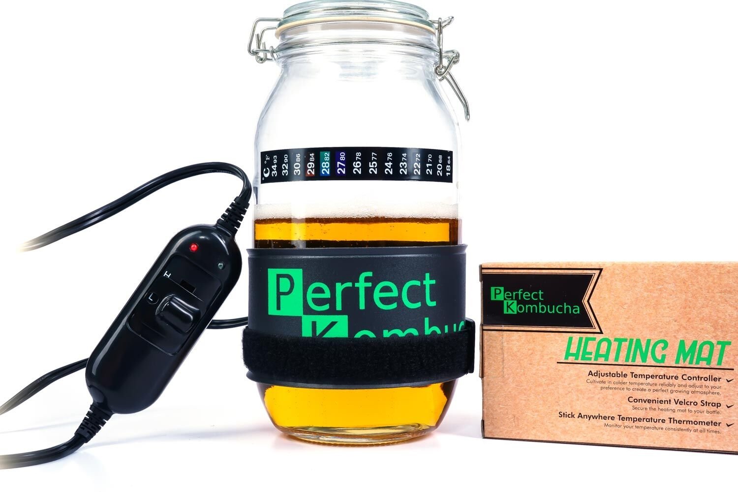 3"x20" Kombucha Heater Wrap Around Brew Belt with Strap, Multiple