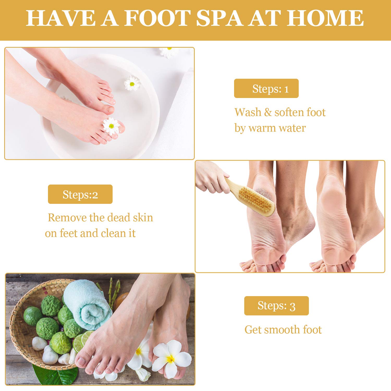 2 Pieces Foot File Callus Corn Remover Pumice Stone Brush Foot Scrubber Exfoliator Double Side with Pumice Stone and Bristle Brush Heel Scraper Foot Care Tools for Feet Dry Dead Skin: Beauty