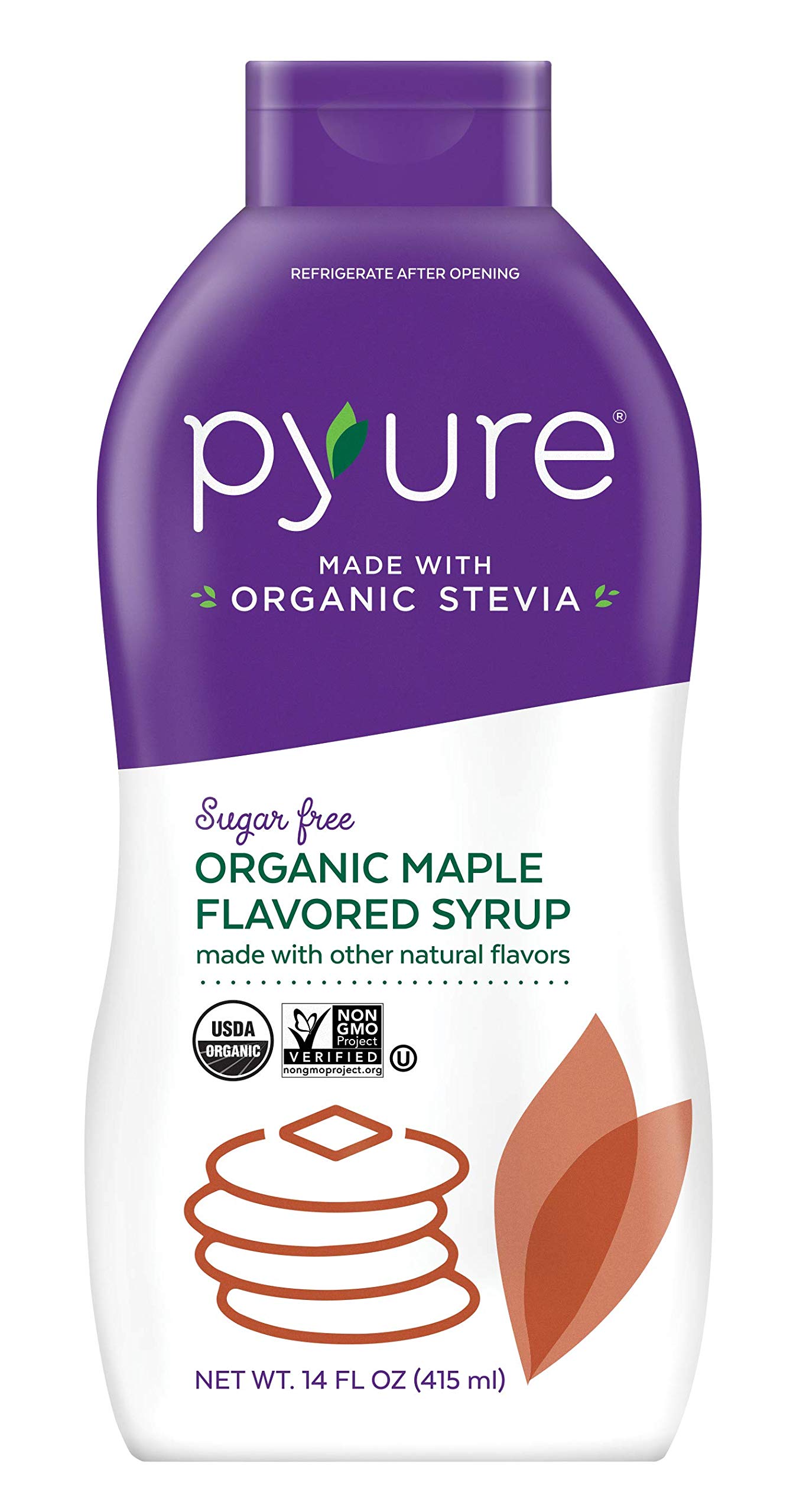 Pyure Organic Maple Flavored Syrup, Sugar Free, Low Net Carbs, Pancake