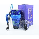 Jormungand 30 oz Tumbler with Handle and Straw Stainless Steel Vacuum Insulated Water Bottle Cup Holder Friendly Coffee Mug with Leak Proof Lid Gift for Women&Men Starry Night 1