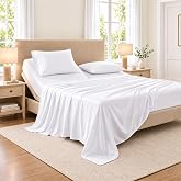SGI bedding 32" Queen Split Top Flex Head Sheet 100% Egyptian Cotton Sheet Set - 600 Thread Count Flex Top Sheet Adjustable Bed - 4 Piece Sheet Set 15" Deep Pocket Sleep Number Bed - White
