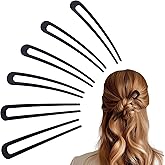 hisial 6Pcs Metal French Hair Pins for Women U Shape Sticks 3.9 Inch Vintage Fork for Hairstyle Accessories(Black)