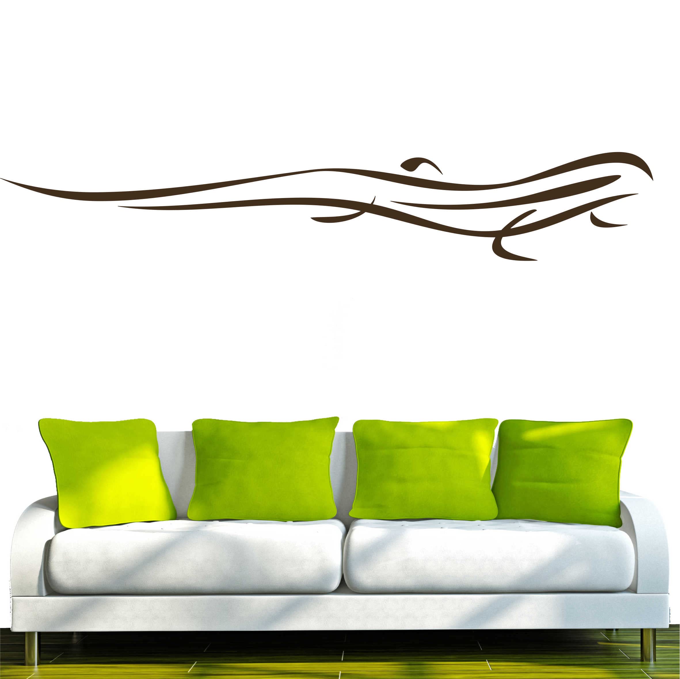 INDIGOS Wall Sticker d251 Beautiful Lizard Tribal 120 x 20 cm Brown, Vinyl, 120 x 20 x 1 cm