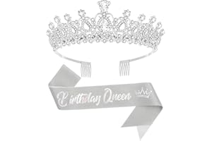 Queenship Birtthday Tiara Crown with Sash for Women Birthday Queen Party