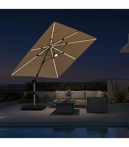 cantilevered patio umbrella Domi Outdoor Living Cantilever Patio Umbrella