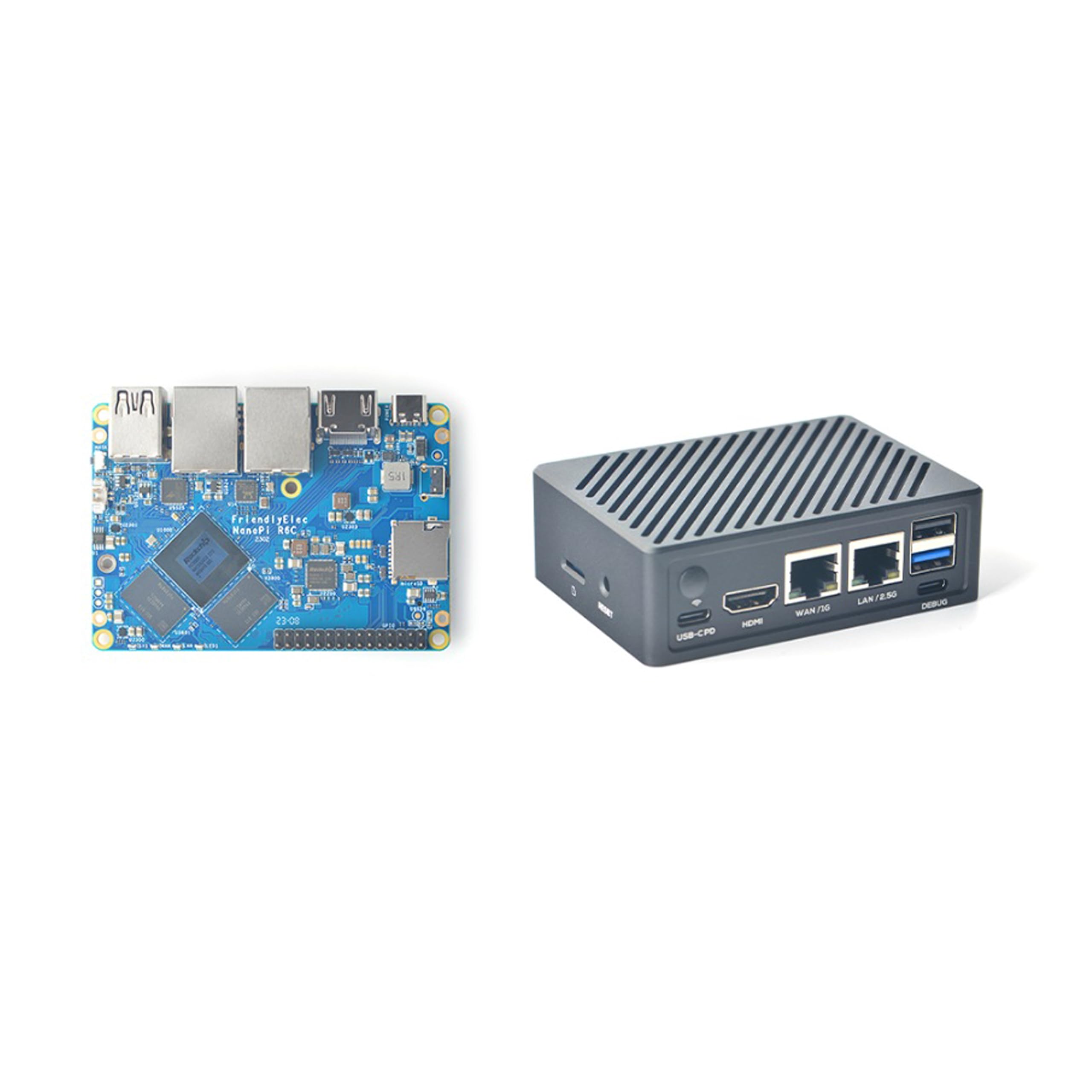 Nanopi R6C Wireless Mini WiFi Router OpenWRT, Smart Office Home Gateway, LPDDR4X RK3588S CPU 6Tops NPU Mali-G610 GPU, with PCle Gbps Ethernet for NAS IoT Device, Support Ubuntu Debian (4+32GB)
